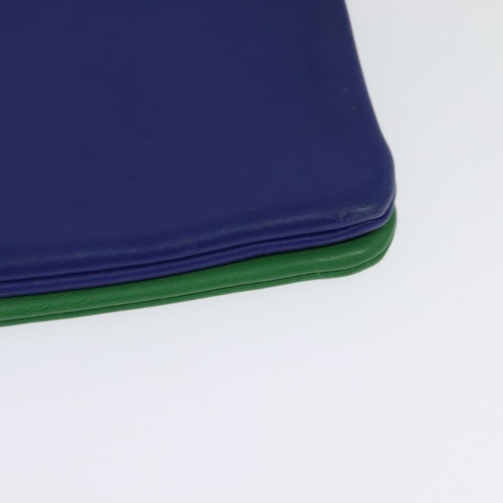 Authentic CELINE Trio Shoulder Bag Leather Green Gold - Picture 8 of 16